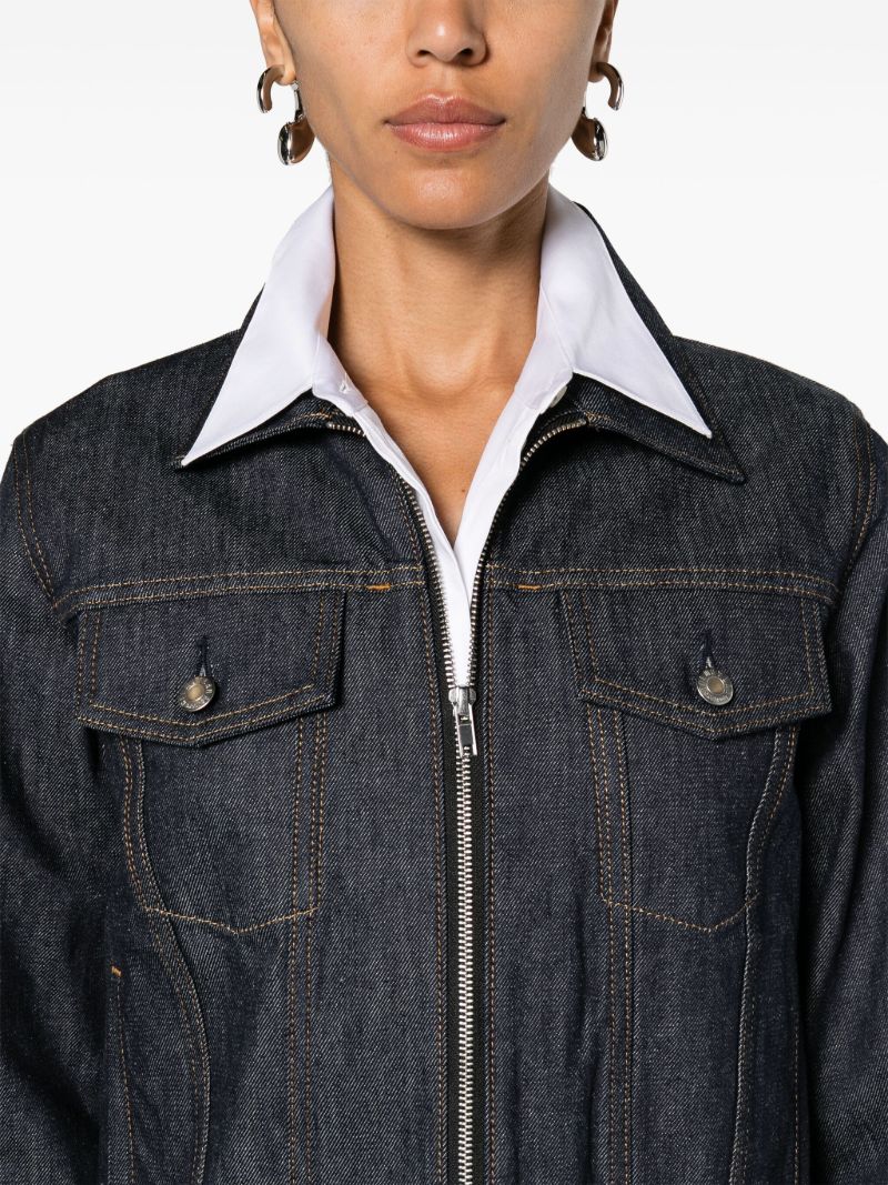 Blue Exaggerated-cuffs Denim Jacket