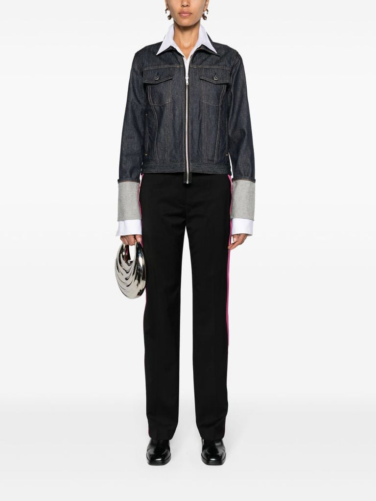 Blue Exaggerated-cuffs Denim Jacket