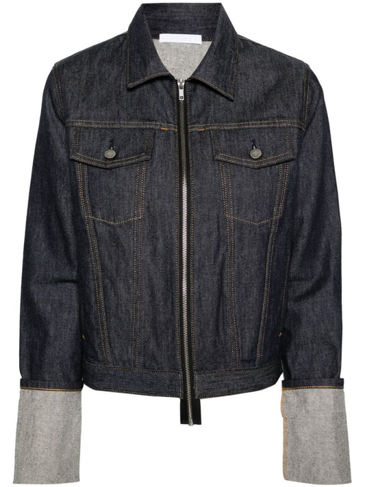 Blue Exaggerated-cuffs Denim Jacket