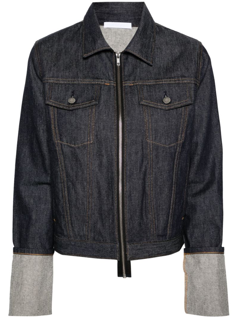 Blue Exaggerated-cuffs Denim Jacket
