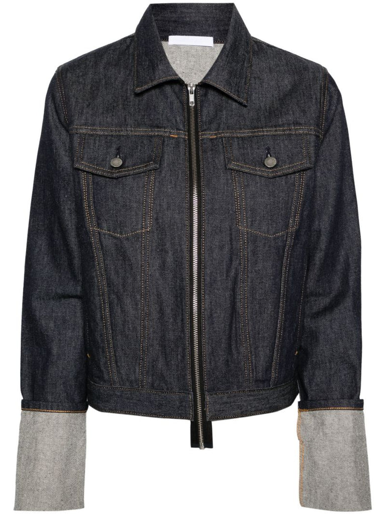 Blue Exaggerated-cuffs Denim Jacket