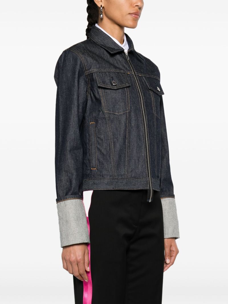 Blue Exaggerated-cuffs Denim Jacket