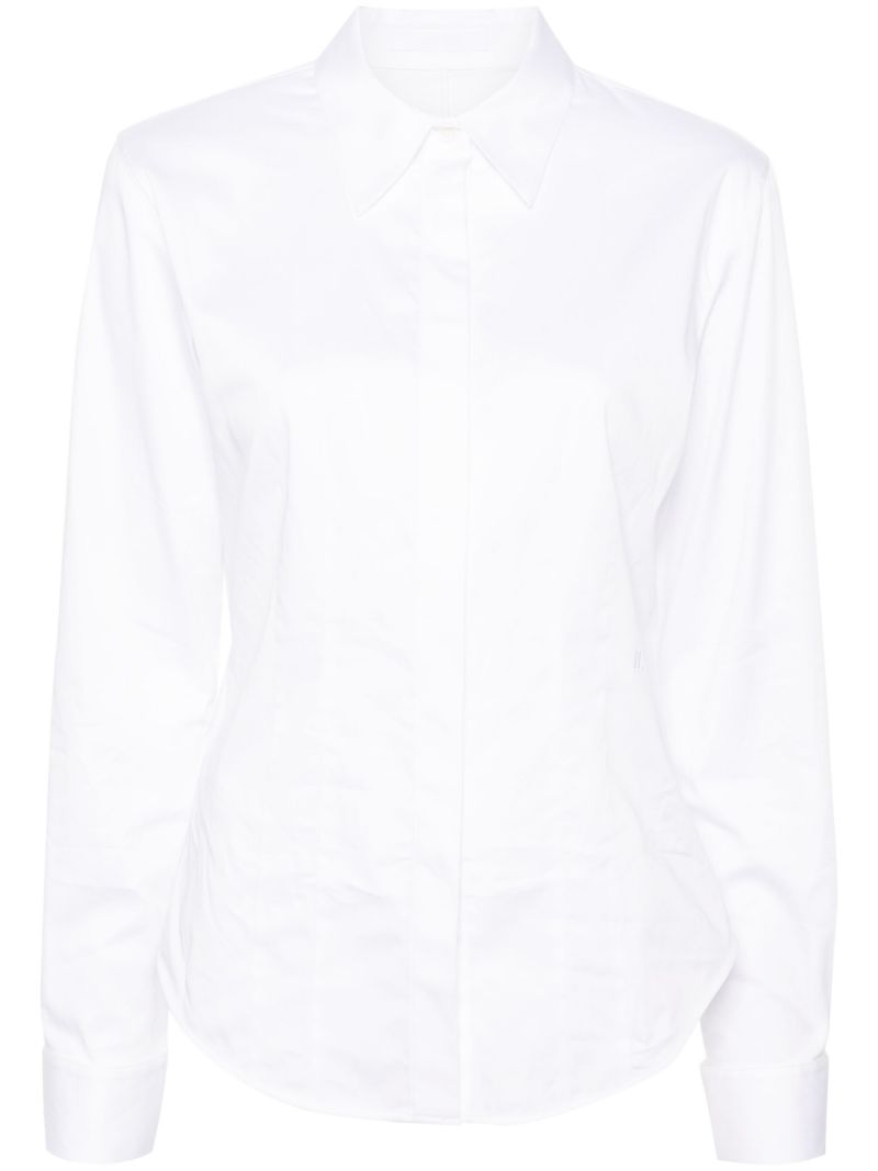 White Long-sleeve Poplin Shirt