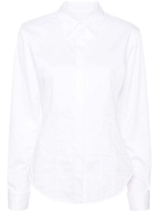 White Long-sleeve Poplin Shirt