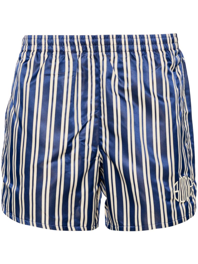 Blue and White Satin Finish Shorts