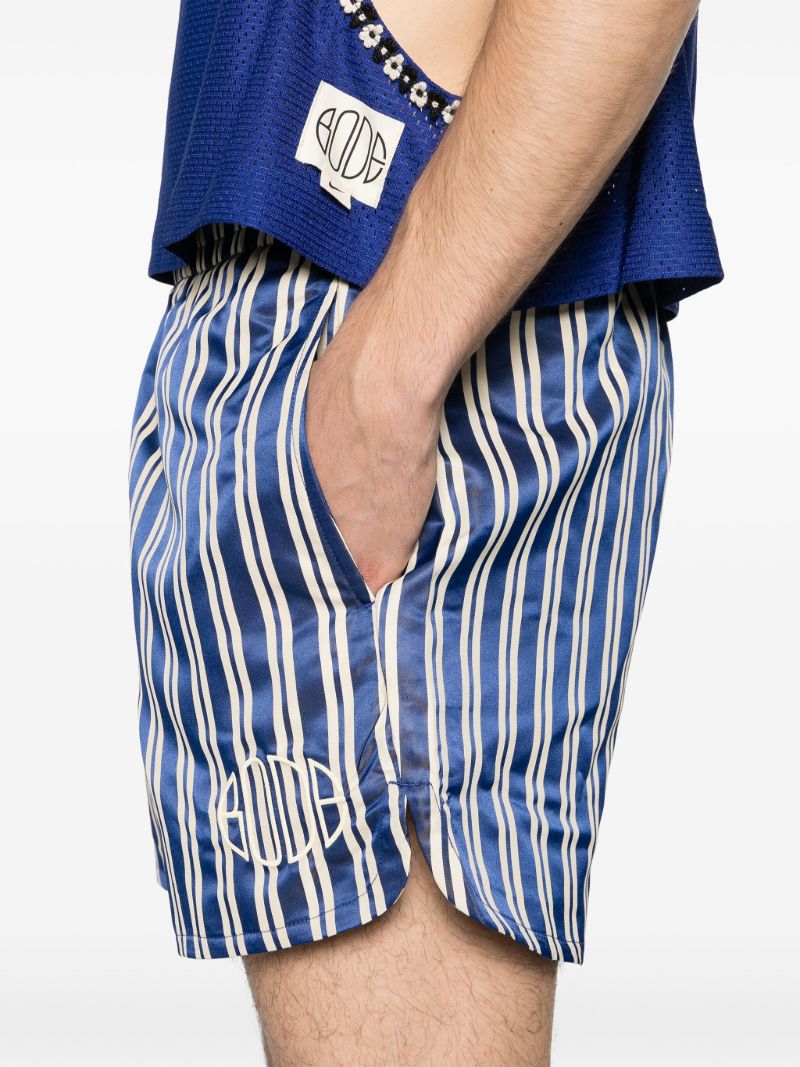Blue and White Satin Finish Shorts