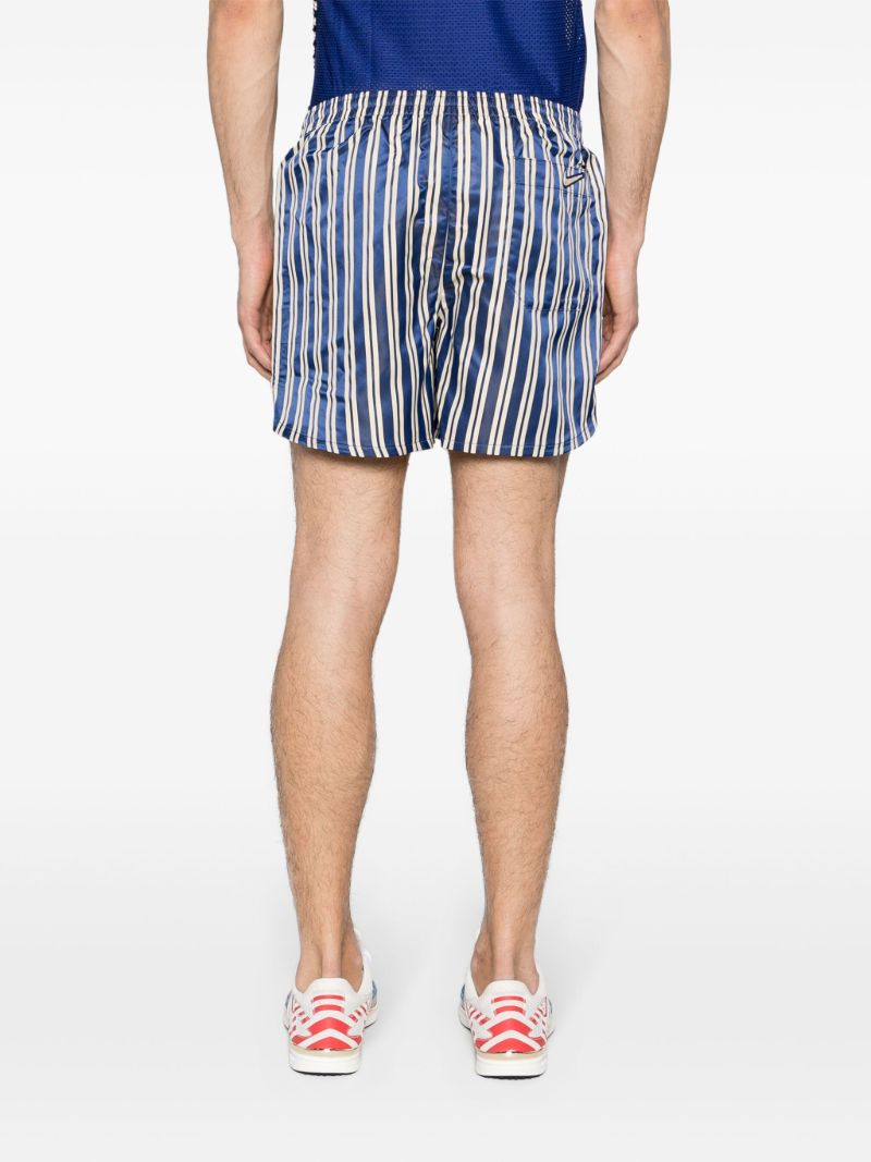 Blue and White Satin Finish Shorts
