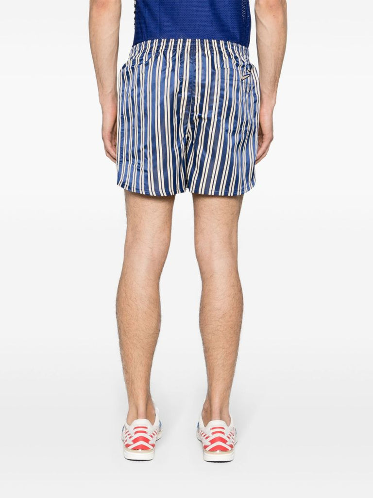 Blue and White Satin Finish Shorts