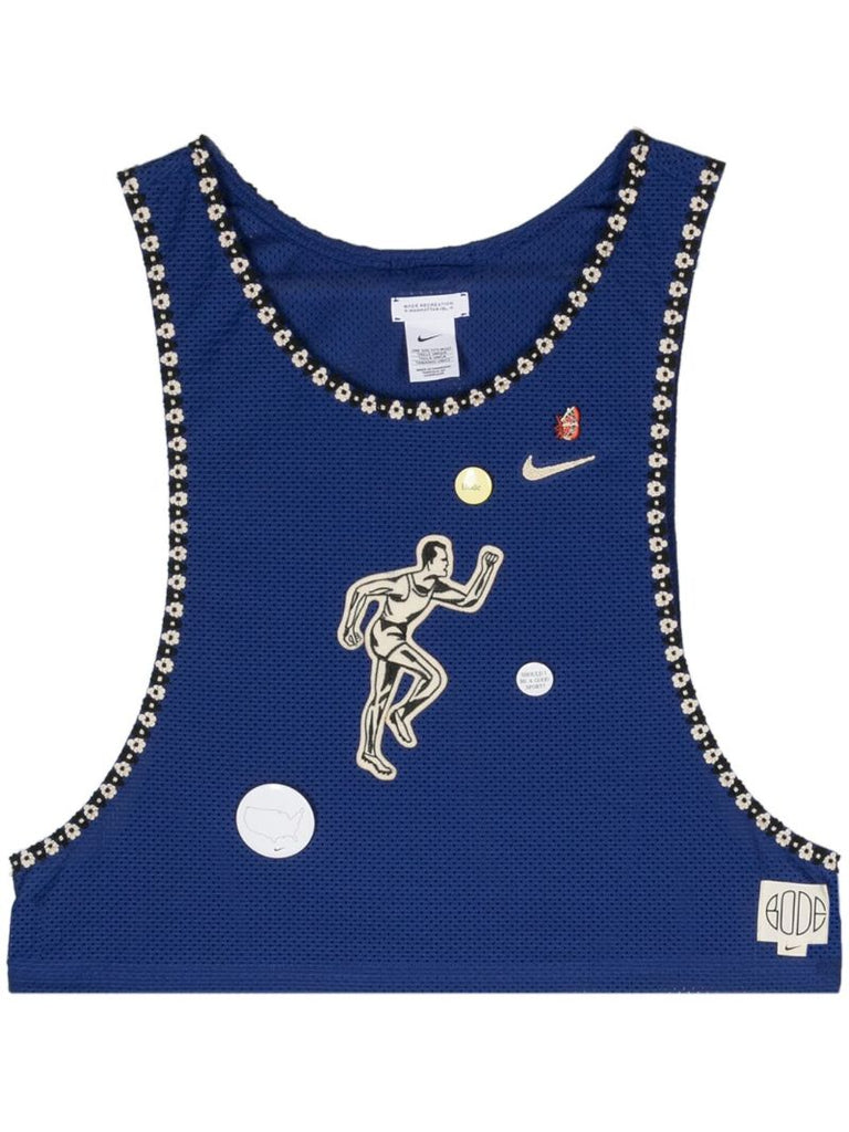 Royal Blue Embroidered Trimming Top