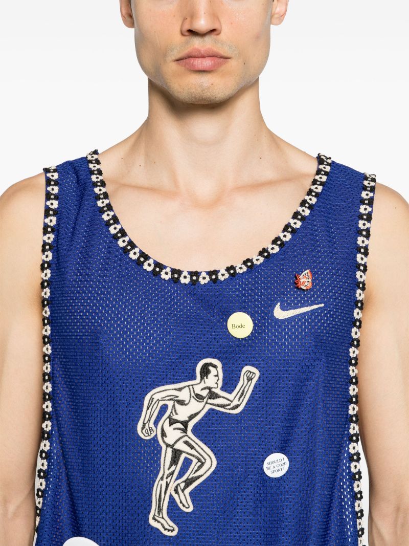 Royal Blue Embroidered Trimming Top