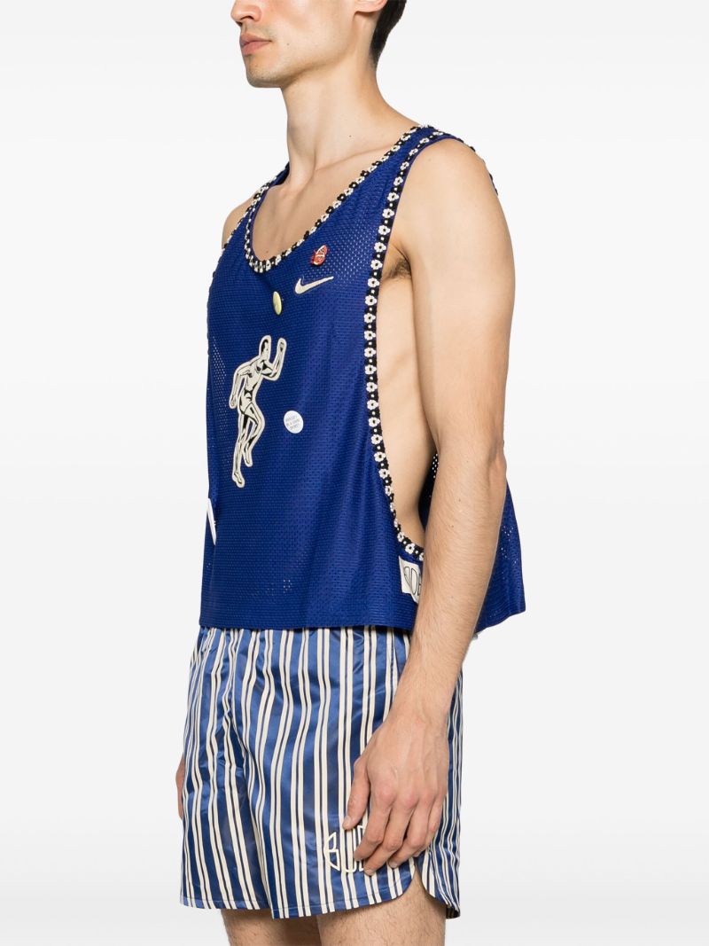 Royal Blue Embroidered Trimming Top