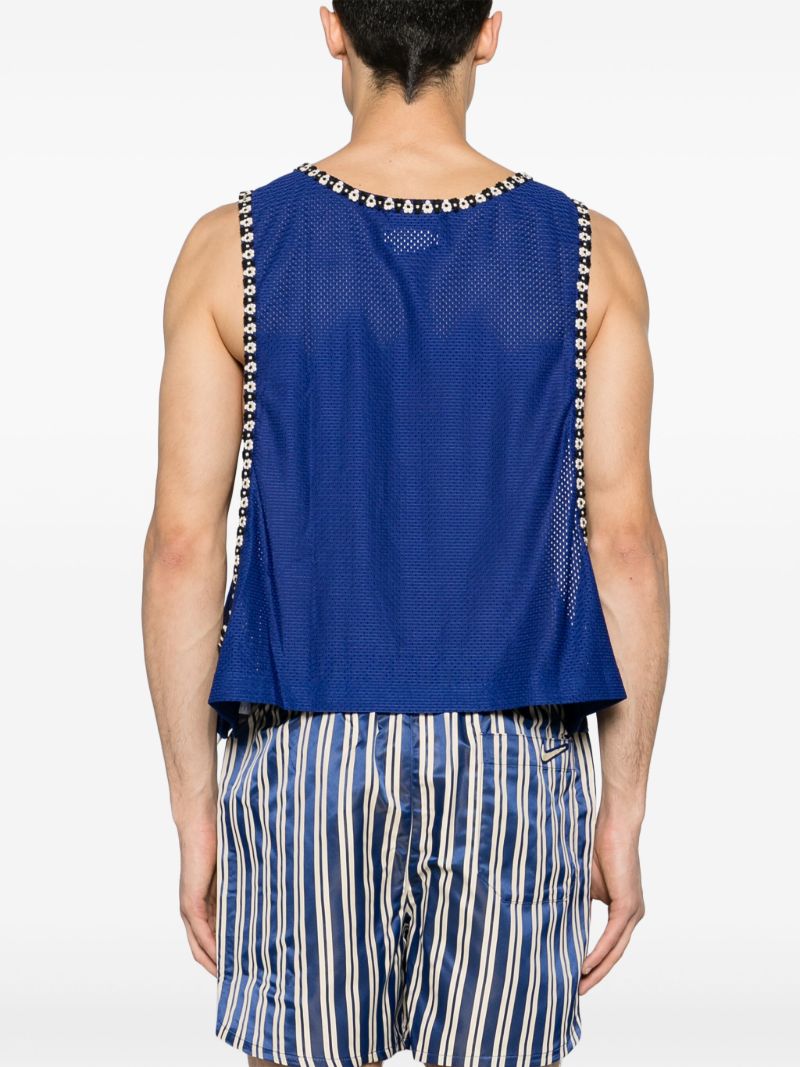 Royal Blue Embroidered Trimming Top