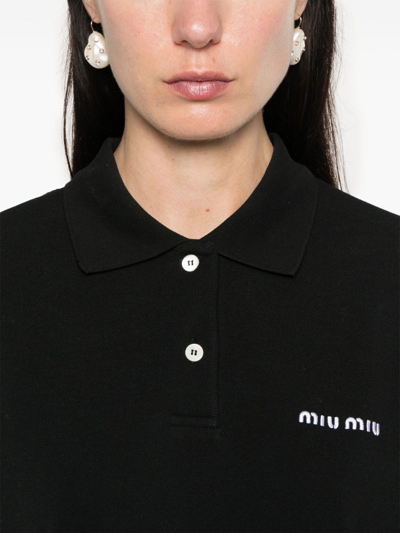 Black Logo-embroidery Cotton Polo Shirt