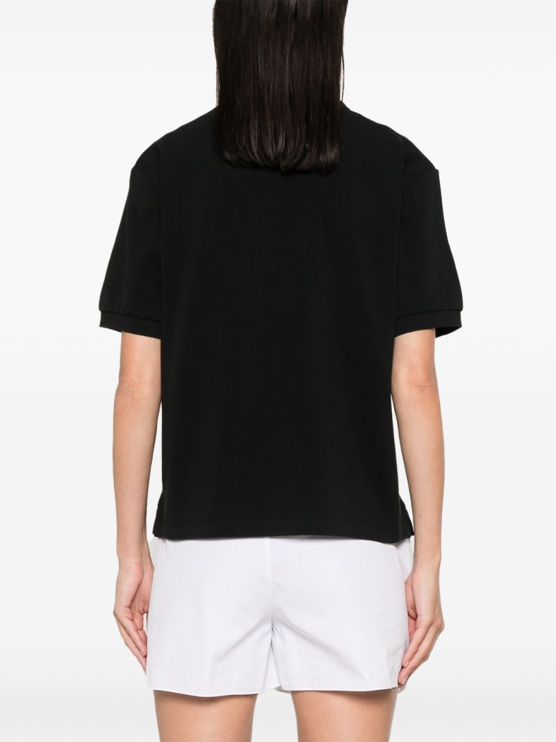 Black Logo-embroidery Cotton Polo Shirt