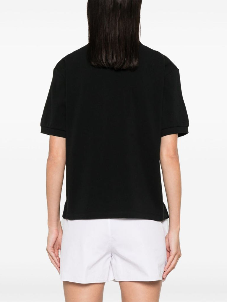 Black Logo-embroidery Cotton Polo Shirt