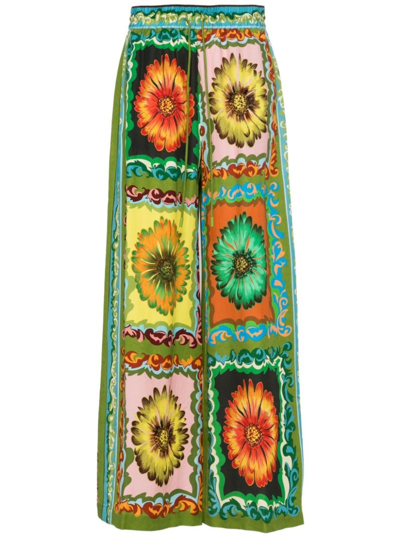 Green Disco Daisy Wide-leg Trousers