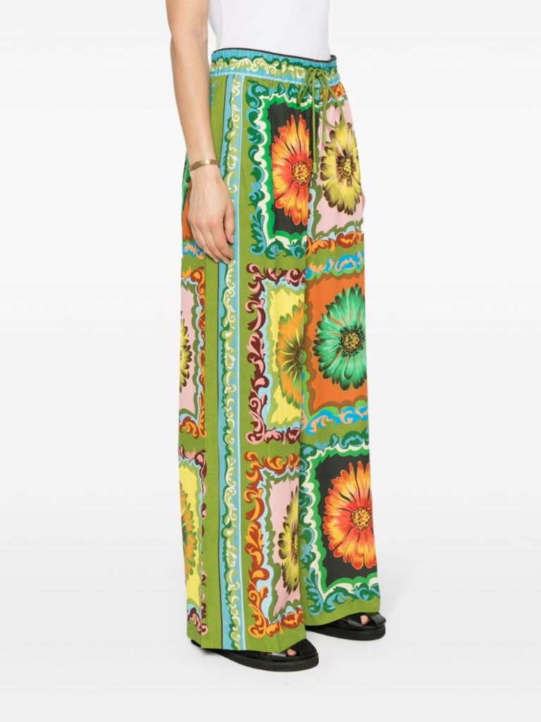Green Disco Daisy Wide-leg Trousers