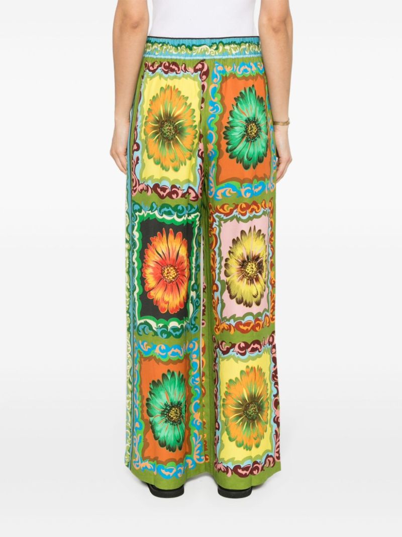 Green Disco Daisy Wide-leg Trousers