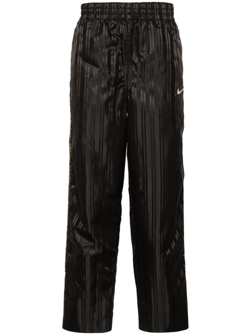Cedar Brown Satin Finish Striped Track Pants