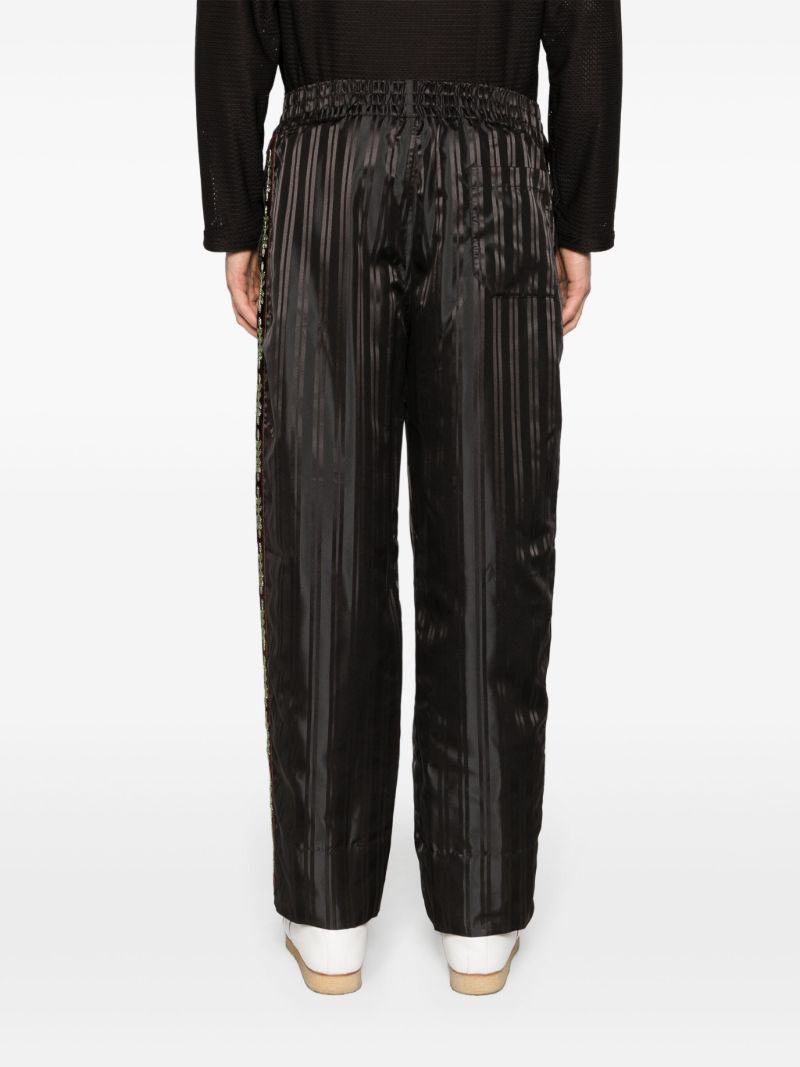 Cedar Brown Satin Finish Striped Track Pants