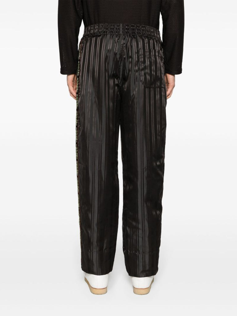 Cedar Brown Satin Finish Striped Track Pants