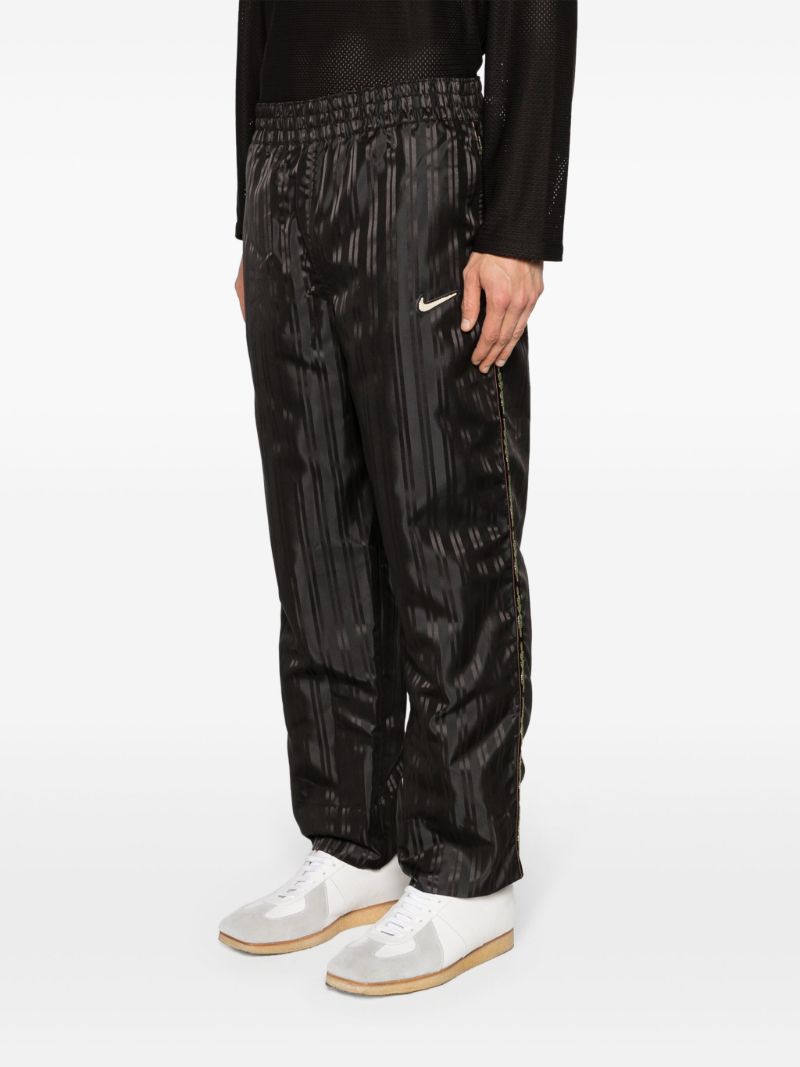 Cedar Brown Satin Finish Striped Track Pants