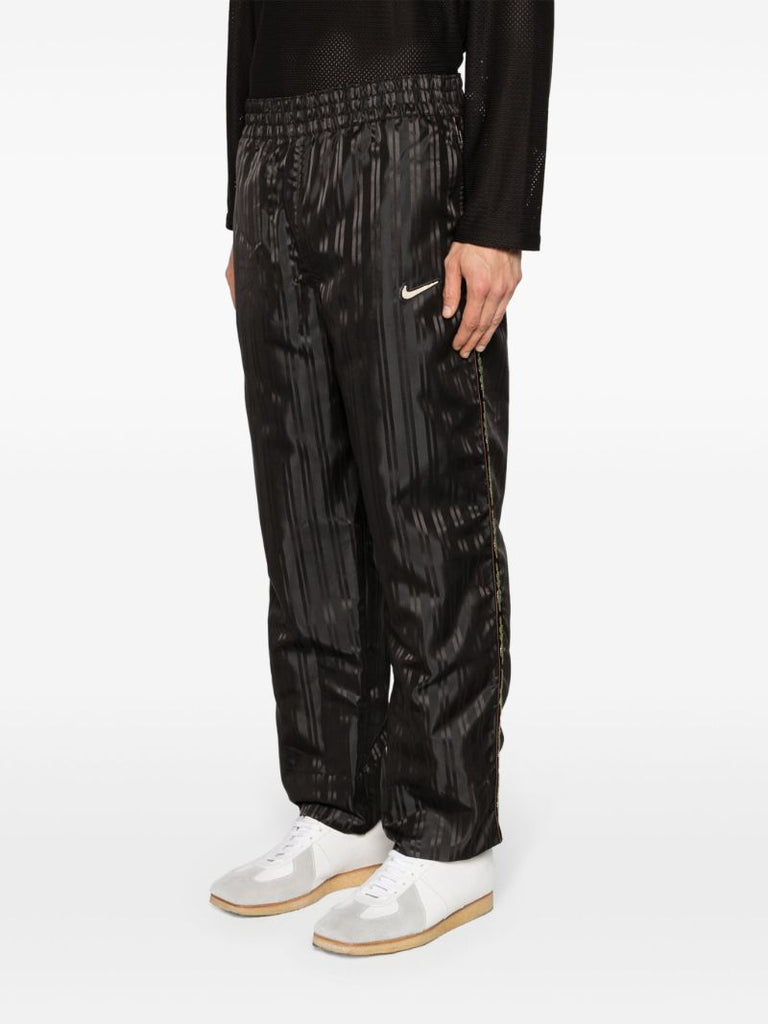 Cedar Brown Satin Finish Striped Track Pants