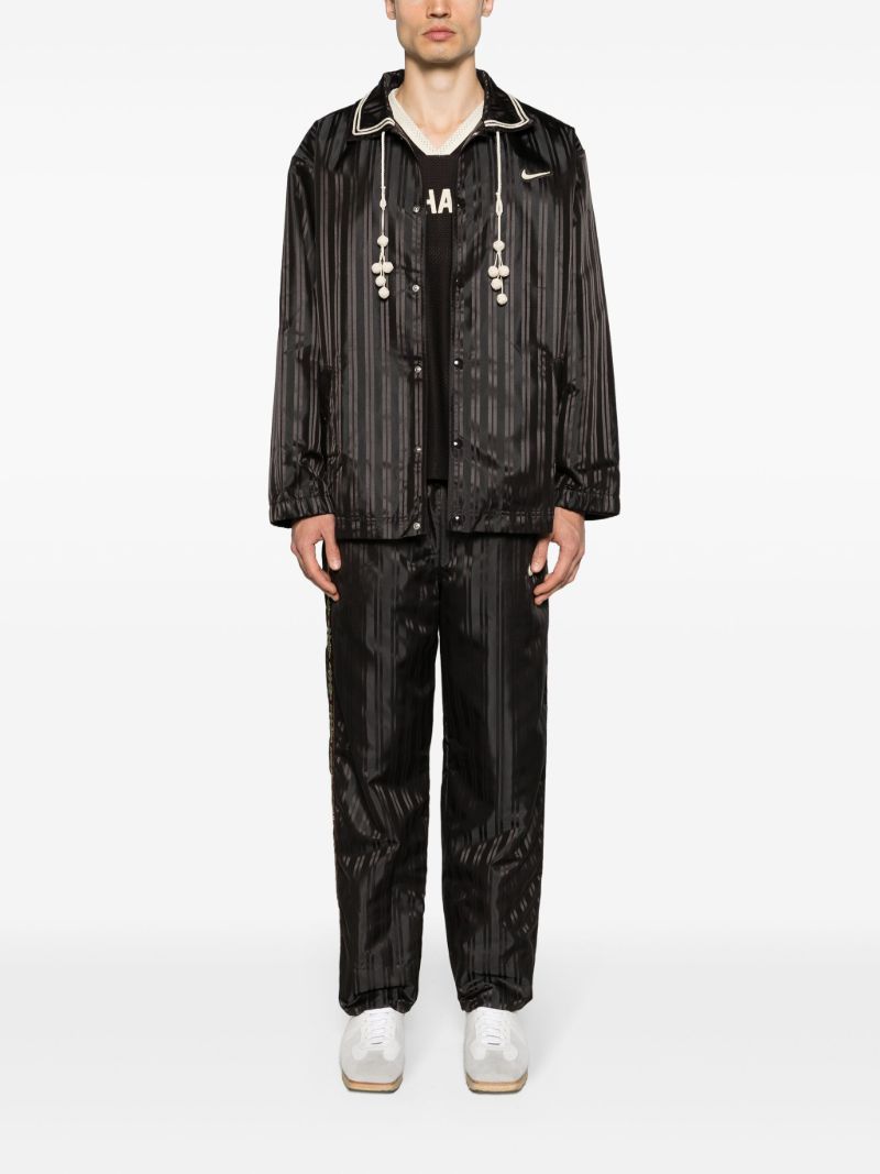 Cedar Brown Satin Finish Striped Track Pants