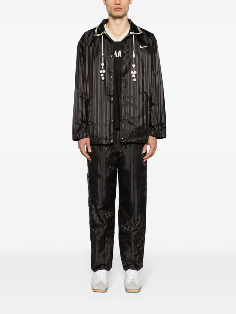 Cedar Brown Satin Finish Striped Track Pants
