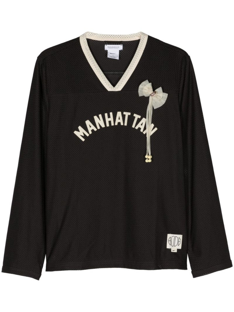 Shadow Black Logo Patch Mesh T-shirt