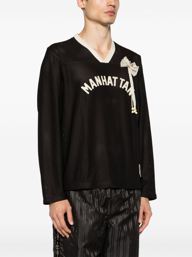 Shadow Black Logo Patch Mesh T-shirt