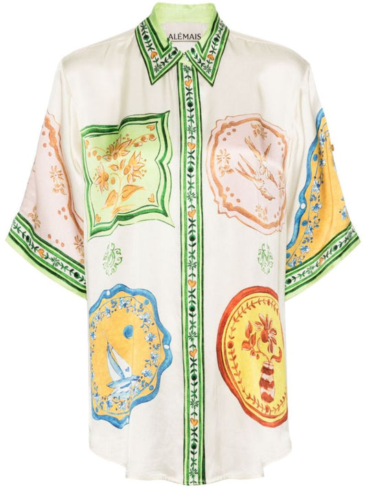 White Porcelain Silk Shirt