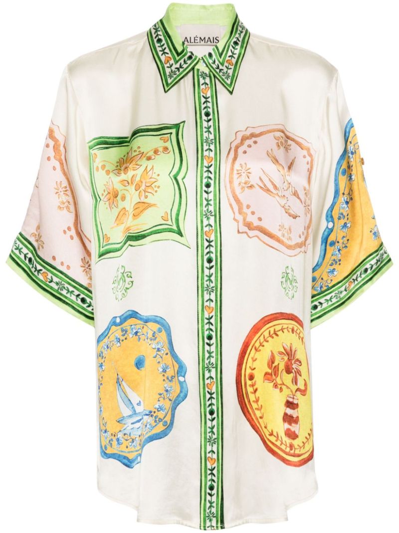 White Porcelain Silk Shirt