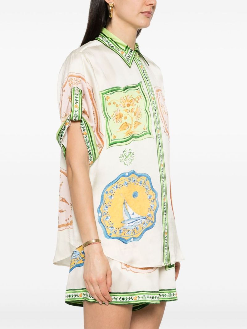 White Porcelain Silk Shirt