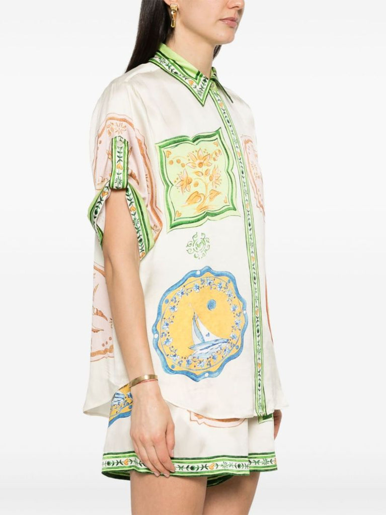 White Porcelain Silk Shirt