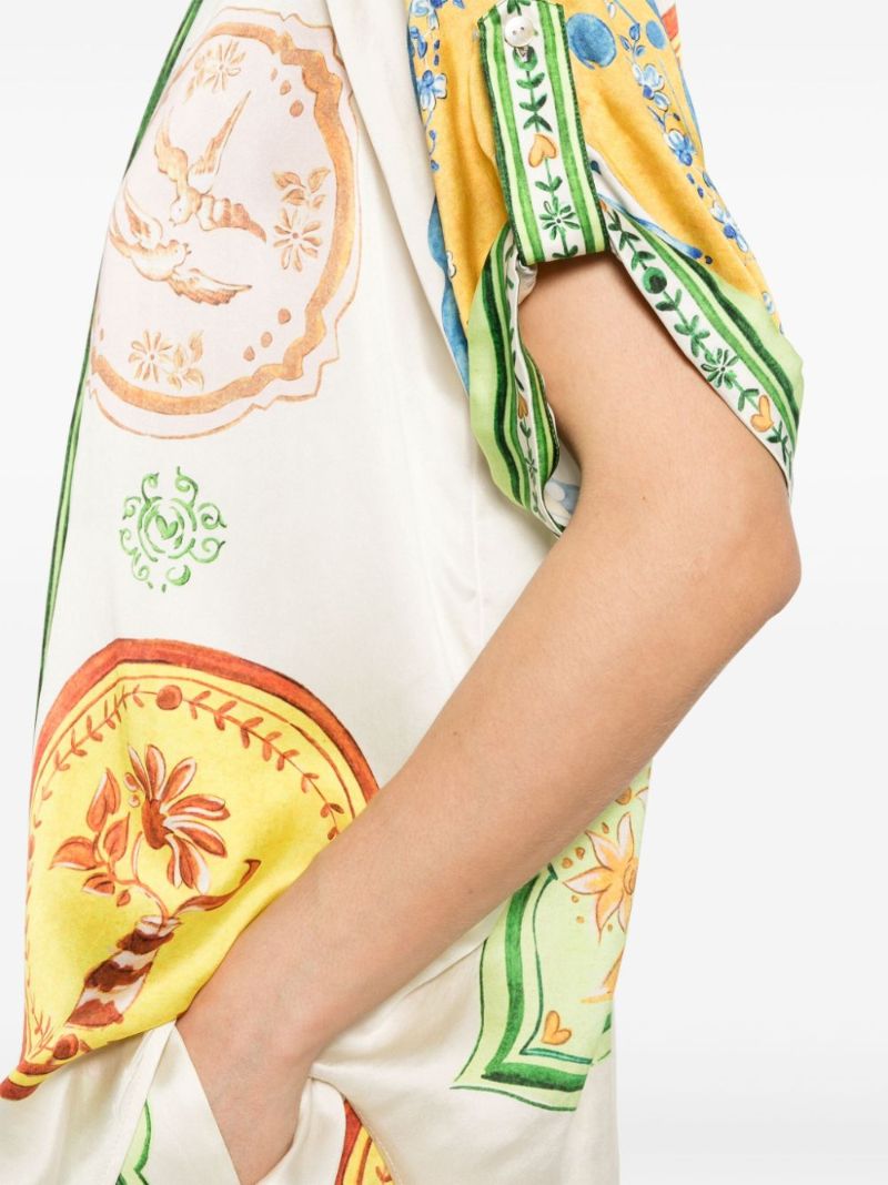 White Porcelain Silk Shirt