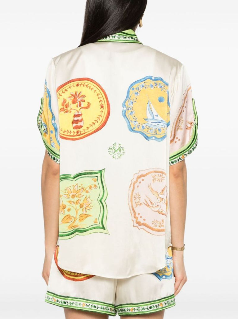 White Porcelain Silk Shirt