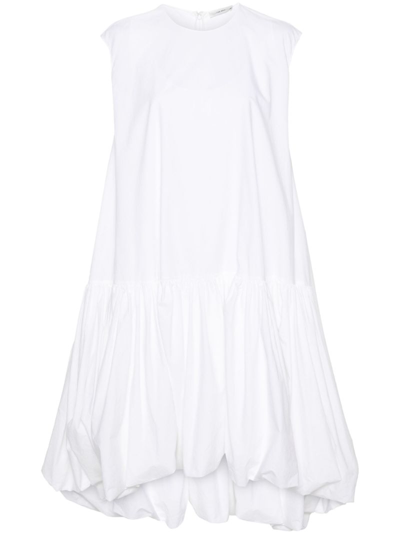 White Tadao Ruffled Poplin Dress