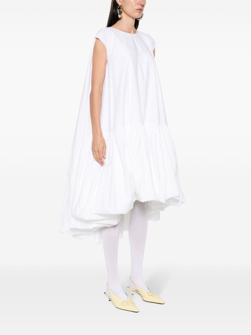 White Tadao Ruffled Poplin Dress