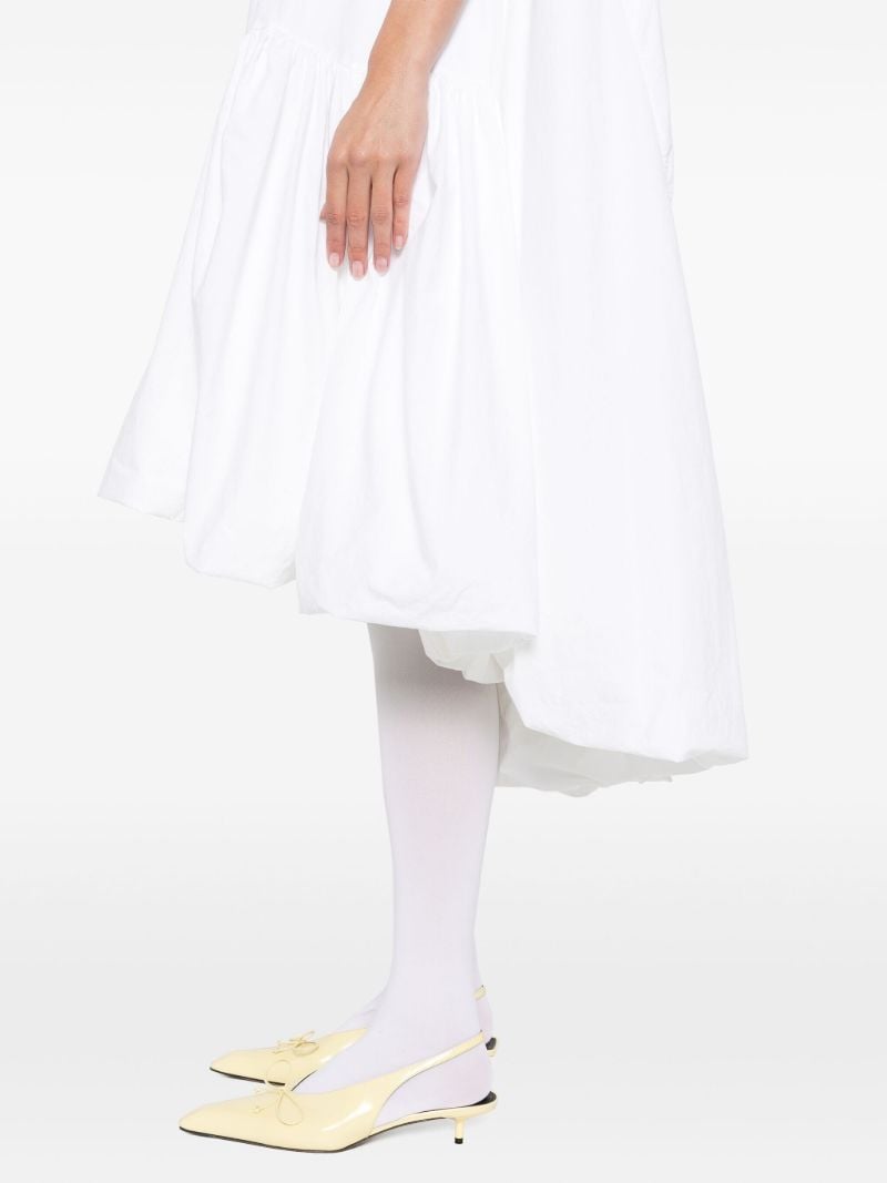 White Tadao Ruffled Poplin Dress