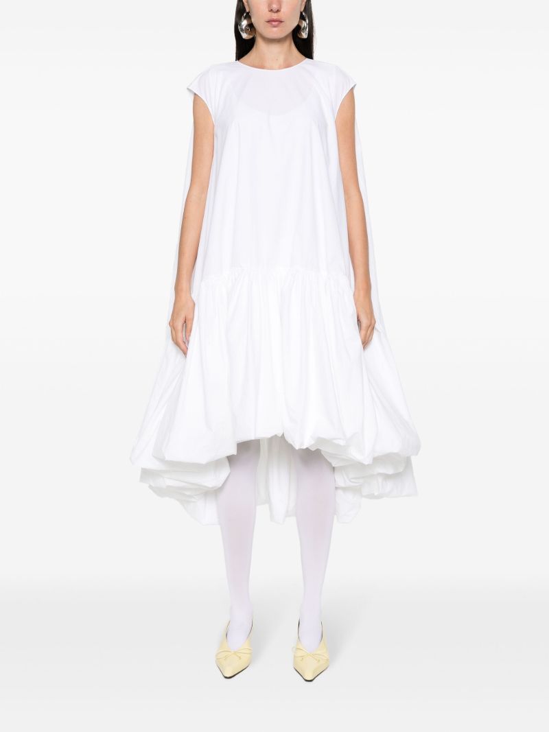 White Tadao Ruffled Poplin Dress