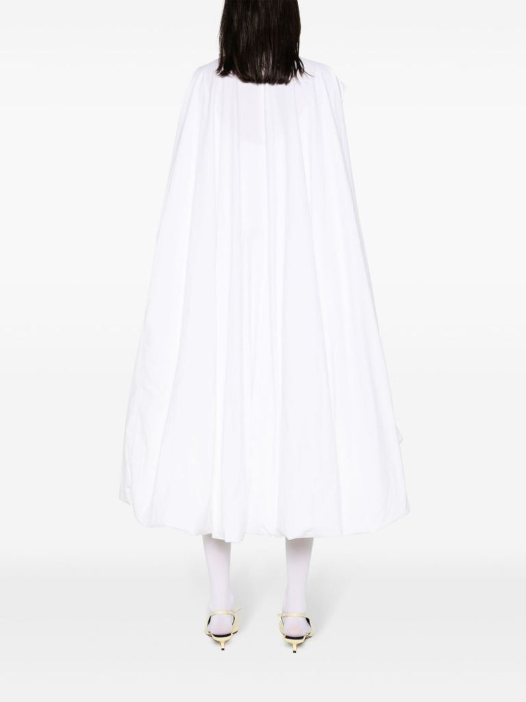 White Tadao Ruffled Poplin Dress