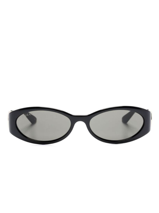 Black Oval Frame Tinted Sunglasses