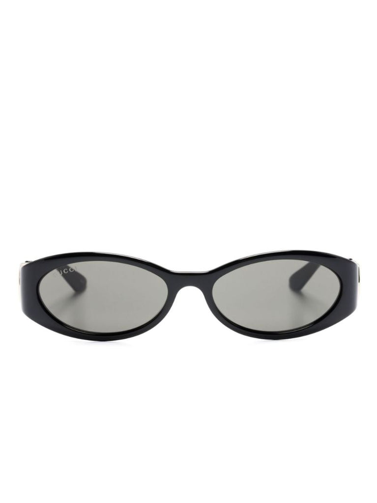 Black Oval Frame Tinted Sunglasses
