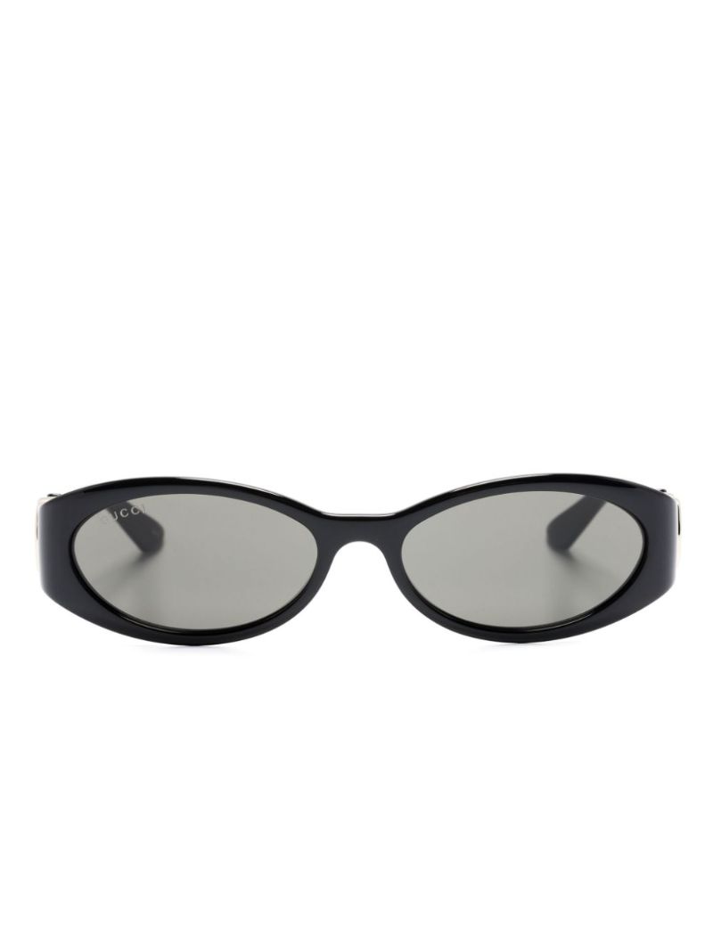 Black Oval Frame Tinted Sunglasses