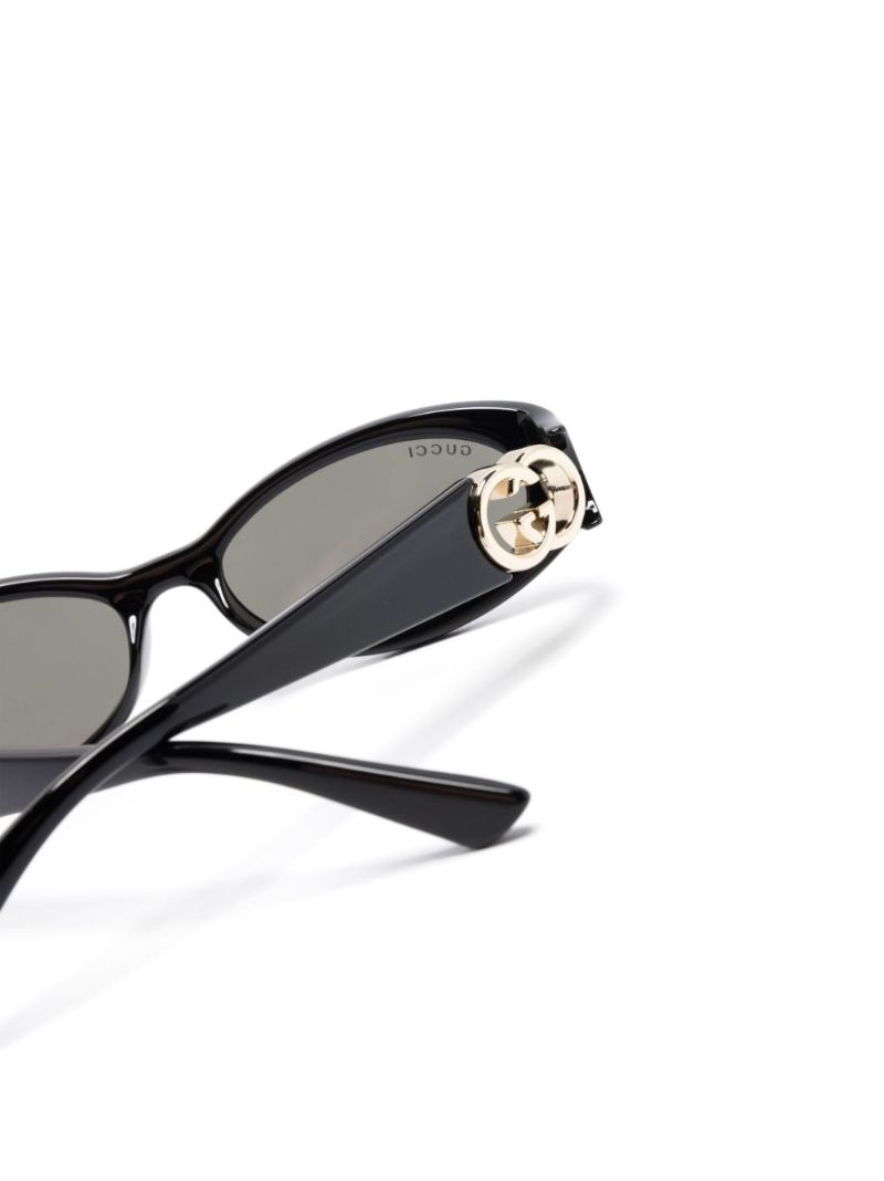 Black Oval Frame Tinted Sunglasses