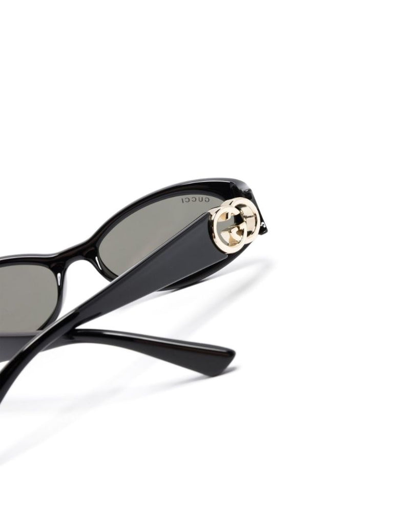 Black Oval Frame Tinted Sunglasses