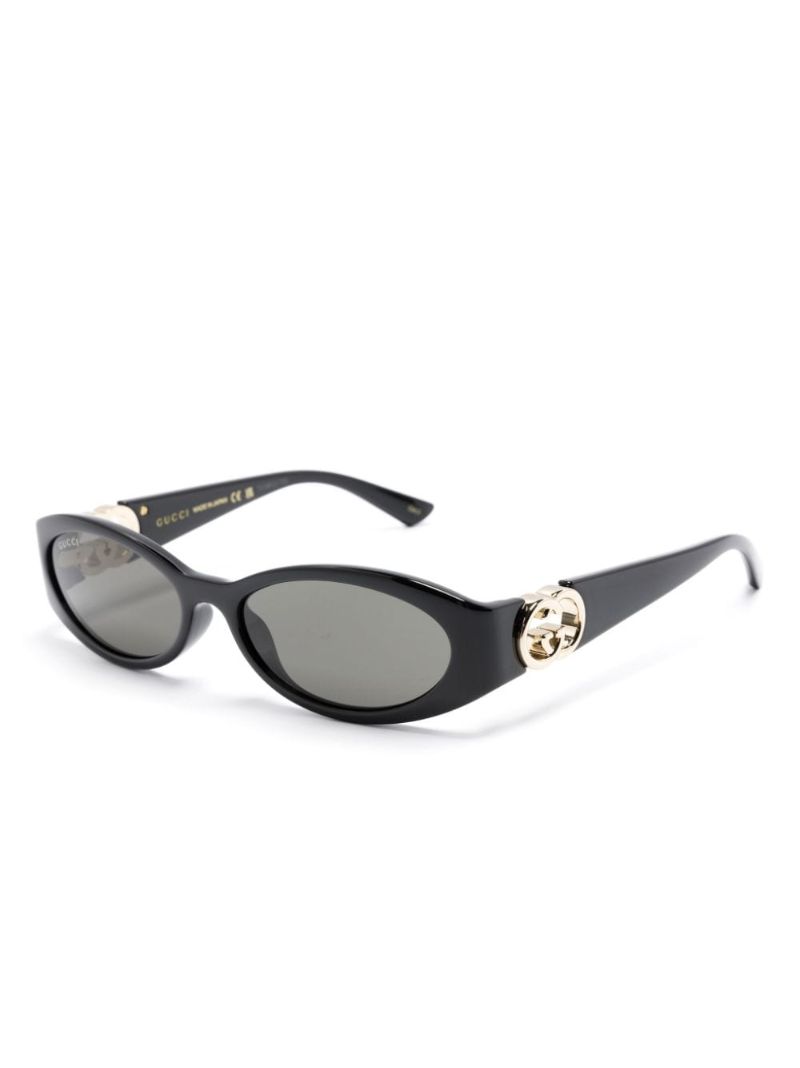 Black Oval Frame Tinted Sunglasses