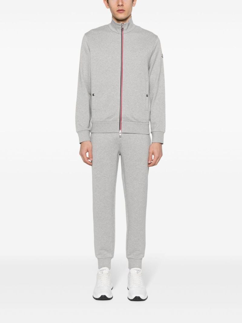 Grey Tapered Cotton Track Pants