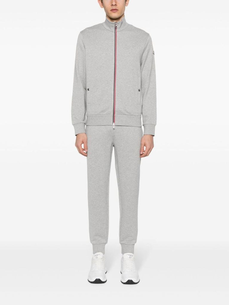 Grey Tapered Cotton Track Pants